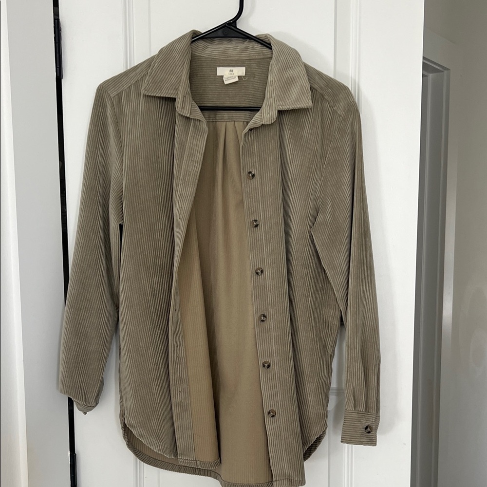 H&M Green Corduroy Utility Jacket